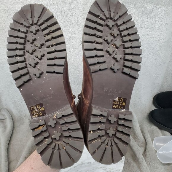 Walk London Shoes Mens UK 7 US 8 Brown Leather Sean Hertiage Lace Up Boots - Picture 6 of 10